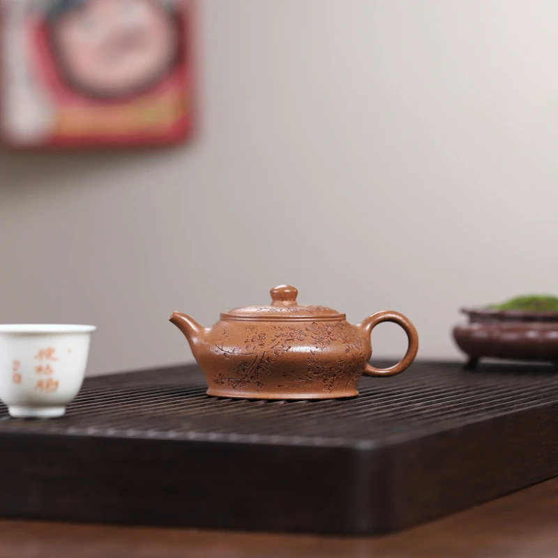 宏运紫砂宜兴原矿紫砂壶降坡泥曼殊壶220c