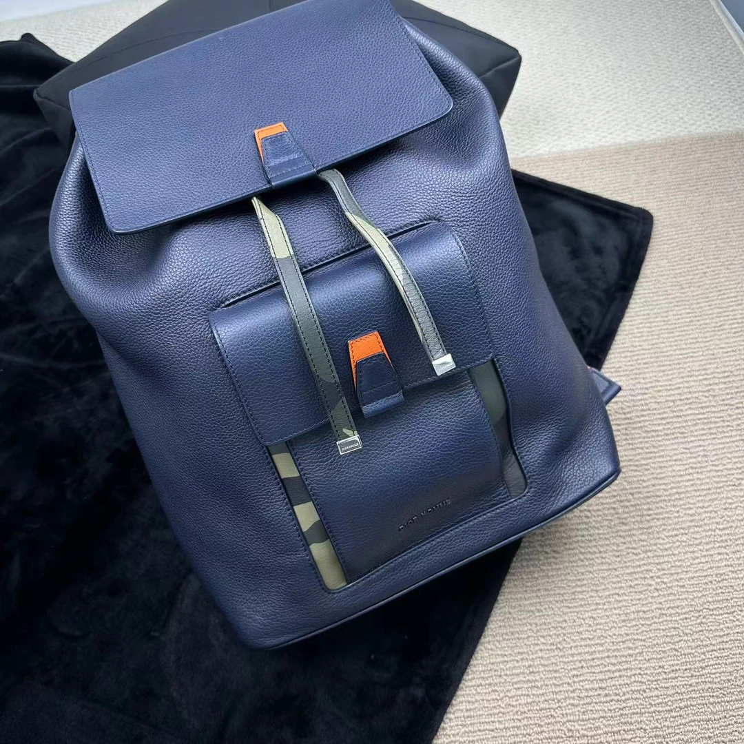 95新 DIOR/迪奥 【文子姐专属】W250/全皮蓝色双肩包/667866