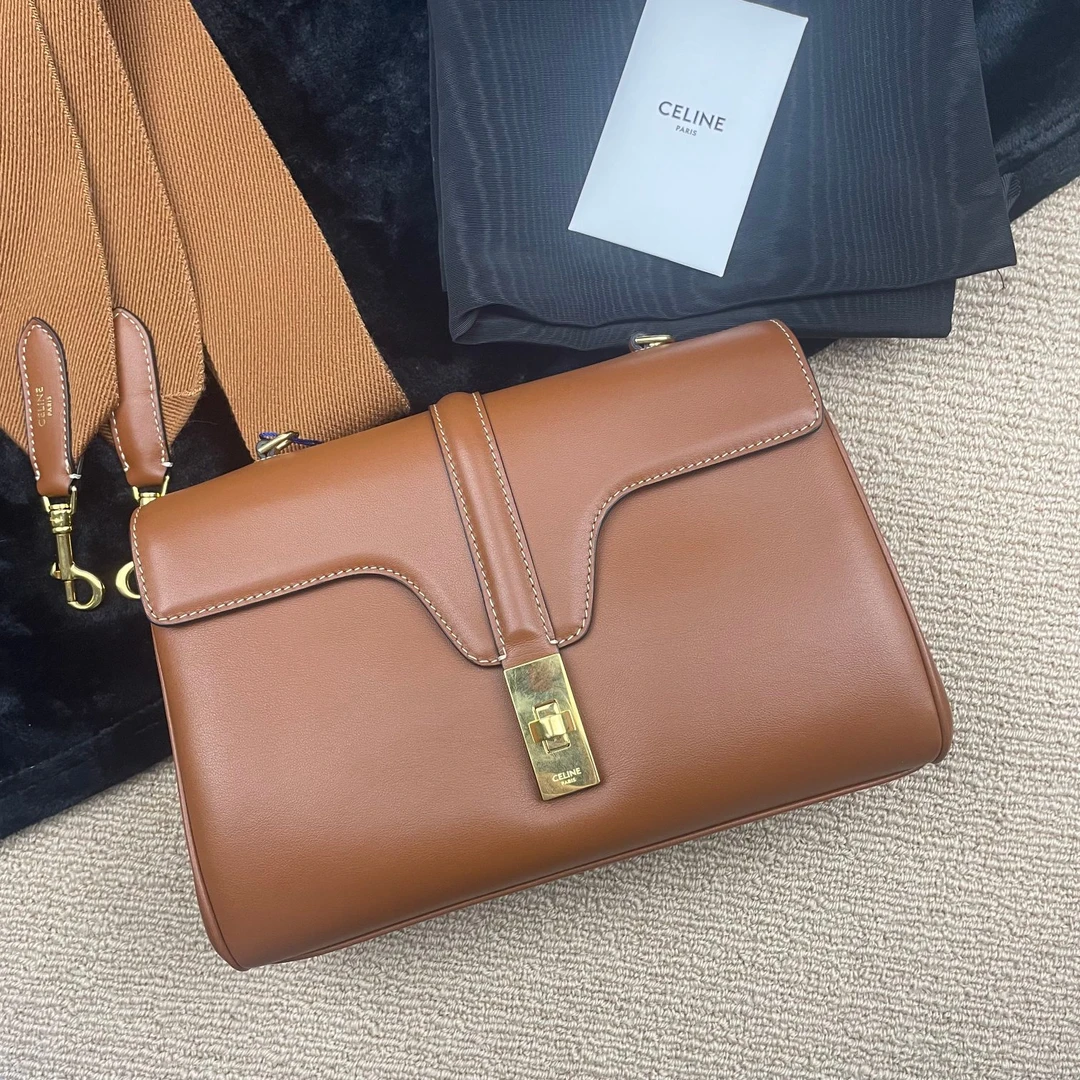95新 Celine/思琳 【文子姐专属】D160/焦糖色soft16包/667443