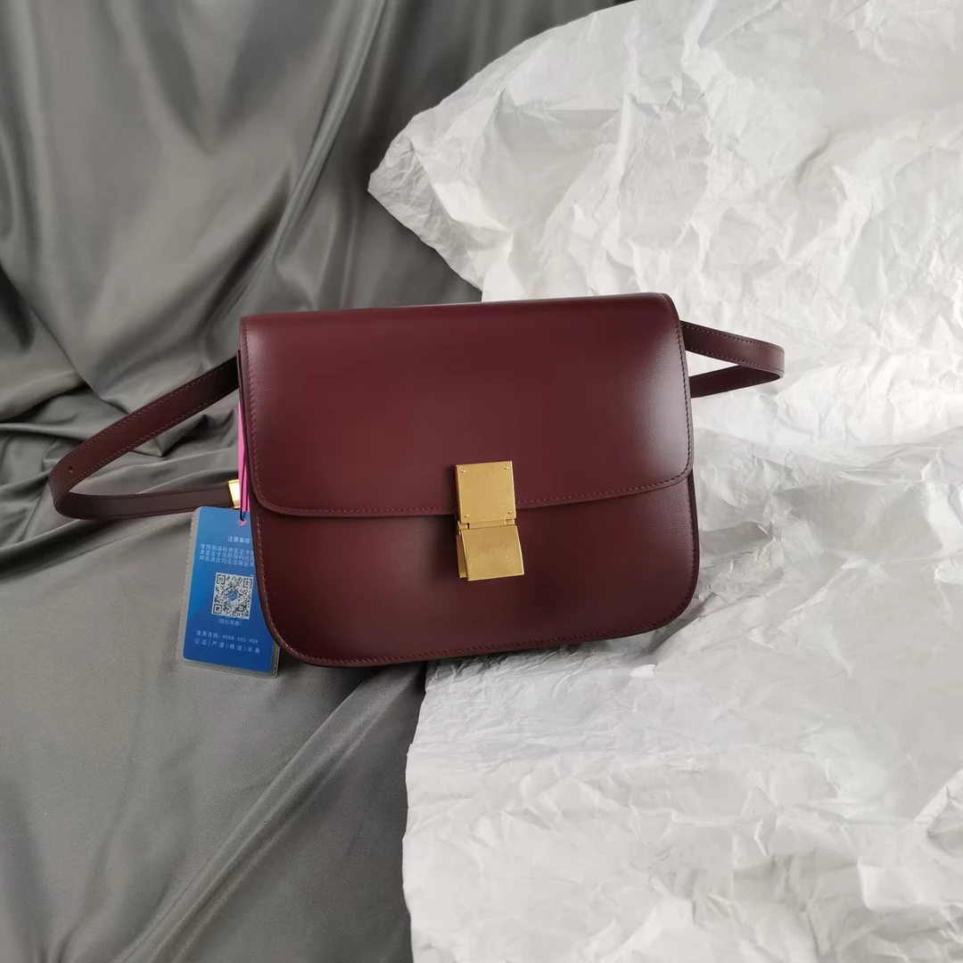 95新 Celine/思琳 【【AW】】D999/ 酒红色中号BOX/882145