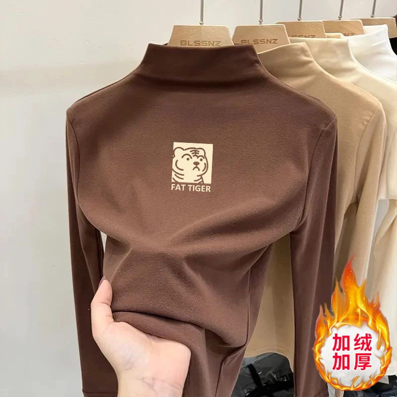 韩系宝宝德绒上衣儿童秋冬加厚半高领套头打底衫男童长袖t恤女童