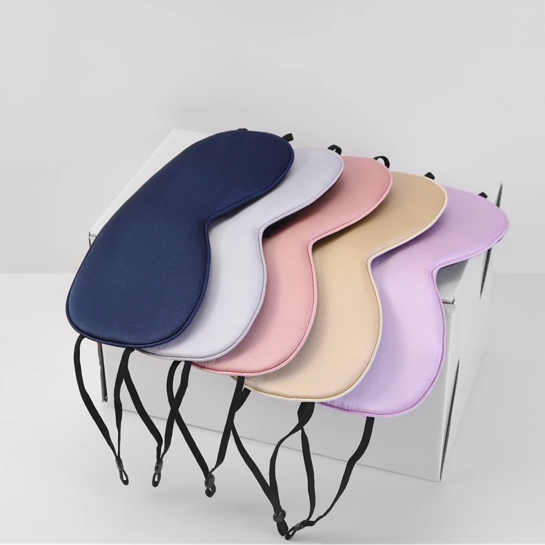 100真丝丝柔透气挂耳眼罩桑蚕丝遮光护眼罩便携眼罩缎面睡眠眼罩