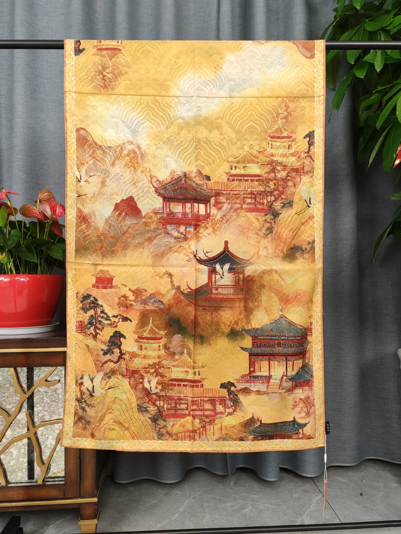 A102·【尚程】十里长亭 #70*180香云龙鳞纹复古多功能双面双色围巾