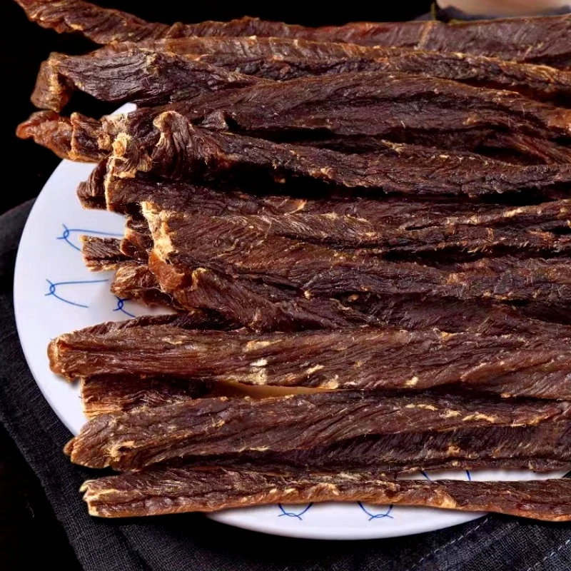 草原然丰牛肉干内蒙古特产风干烤制开罐即食牛肉干风干100%真牛肉