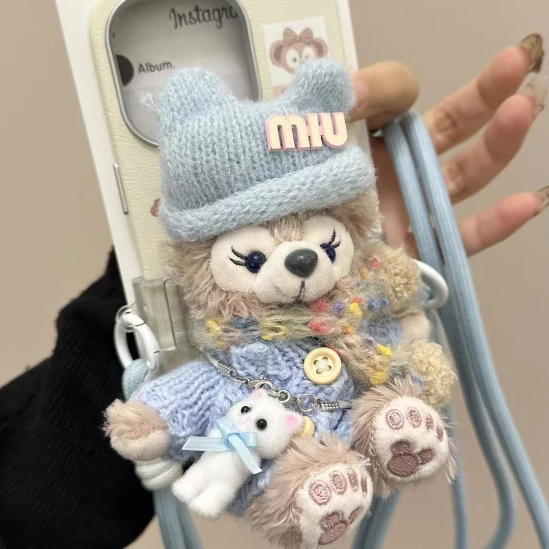 日系卡通毛绒雪莉玫背夹适用苹果iPhone15promax创意手机壳可爱女