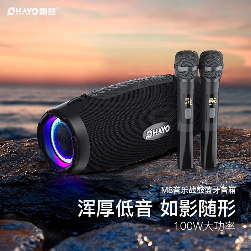 雷登M8无线音箱100W大音量家用K歌户外广场舞音响网红唱歌大功率