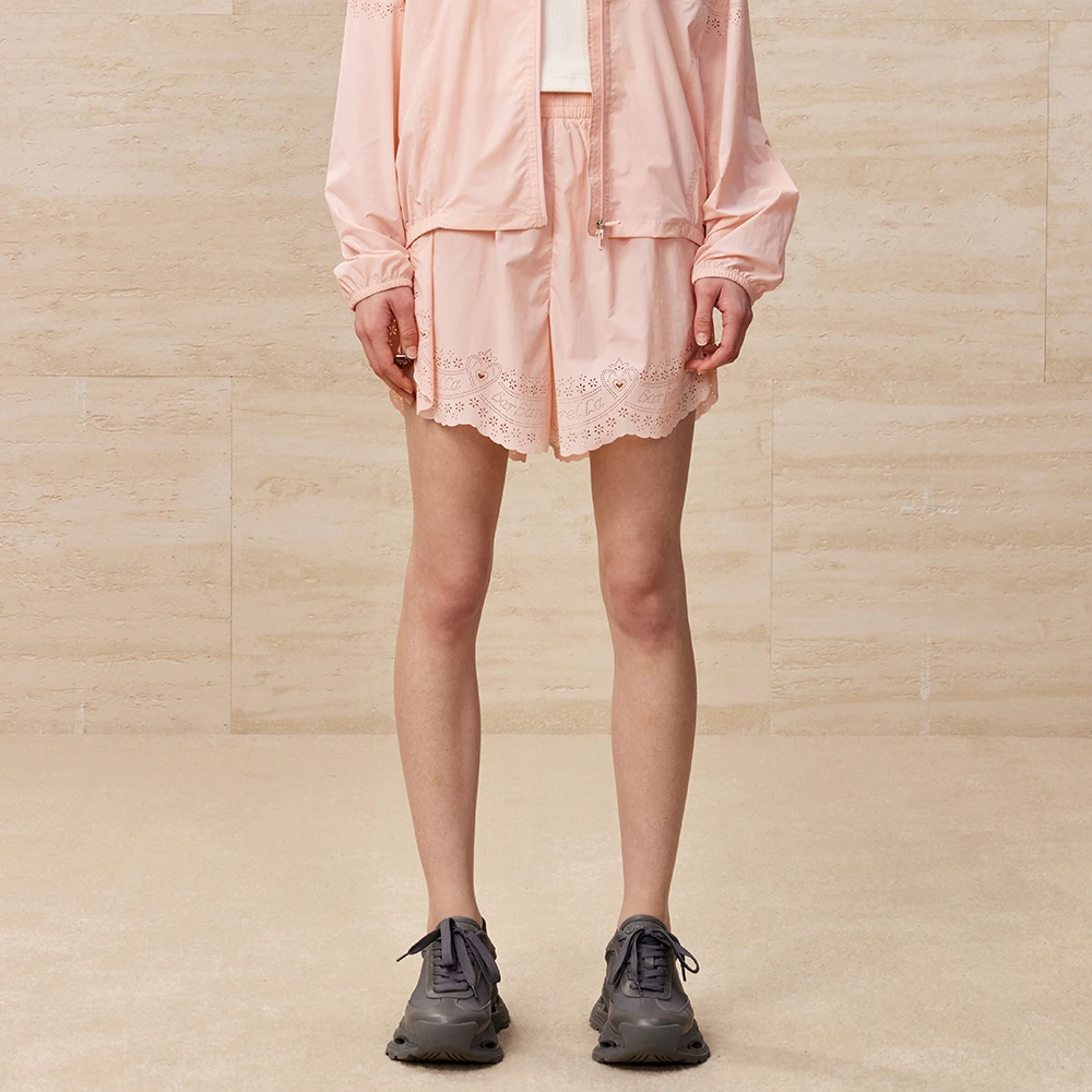 UOOYAA/乌丫「BarBarella城市运动」镂空花边短裤UY24264K419187