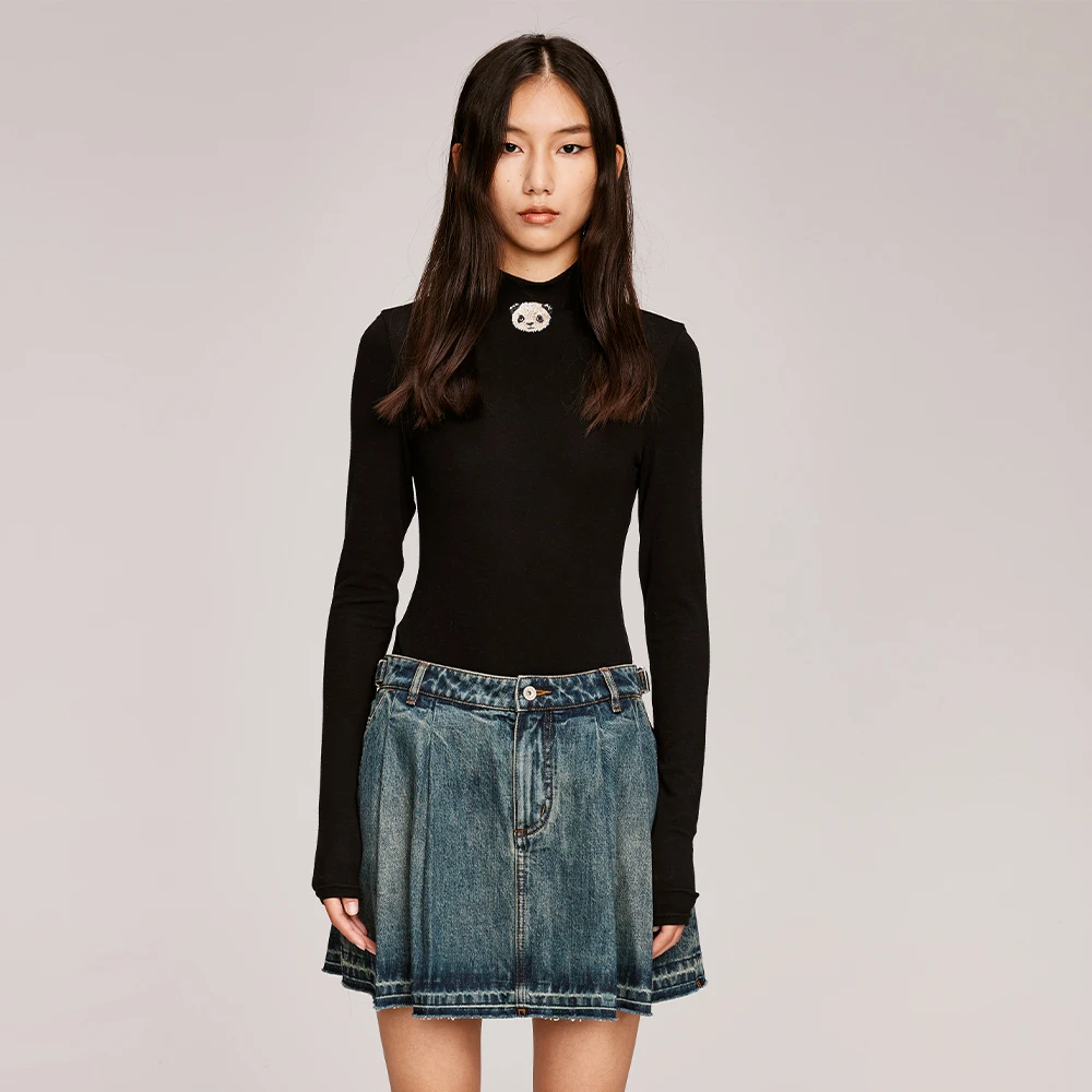 UOOYAA/乌丫「PANDA BEAR」胶囊系列刺绣熊猫套头衫UY23412Z124134