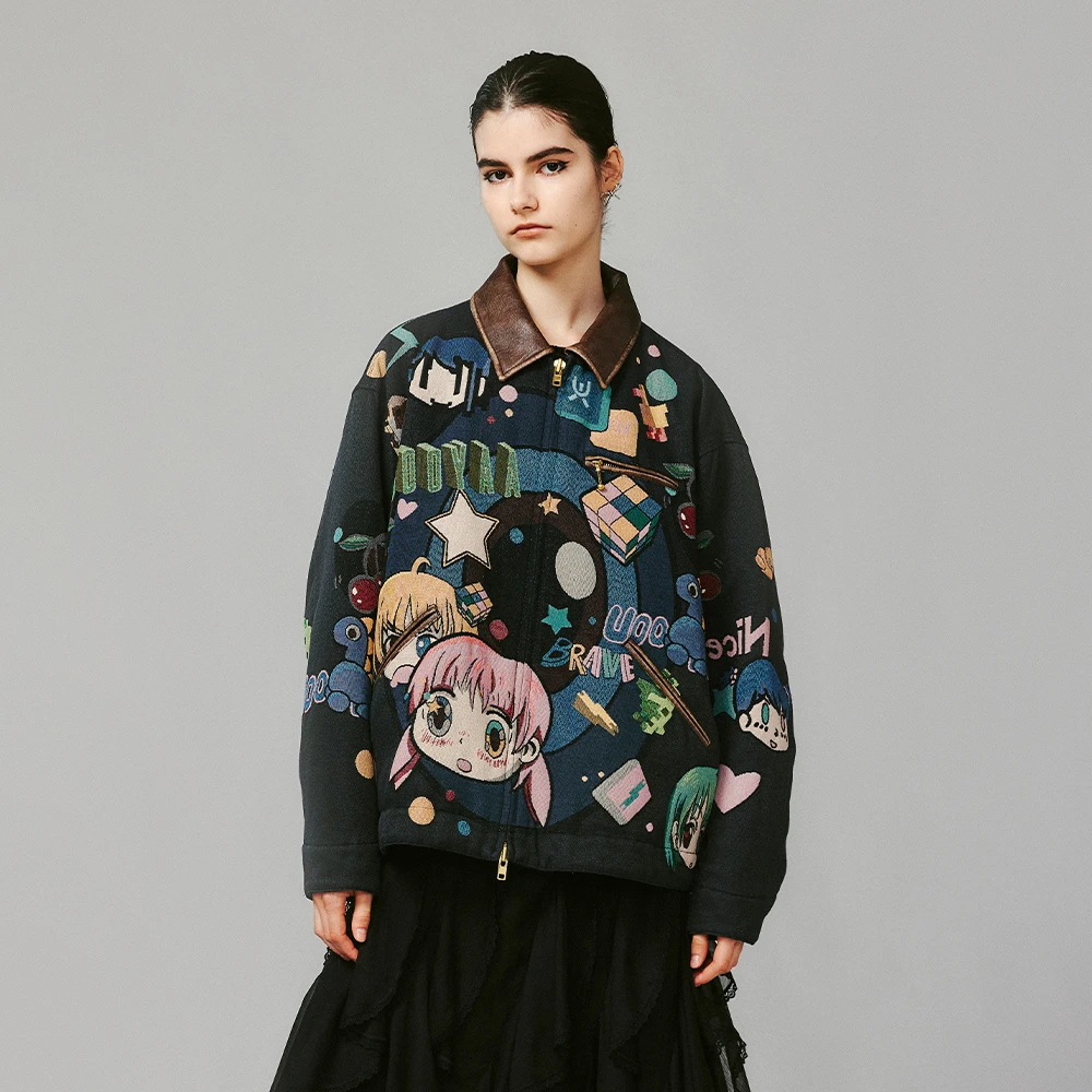 UOOYAA2024冬季新款「天真的岁月」系列美少女底特律工装外套9153