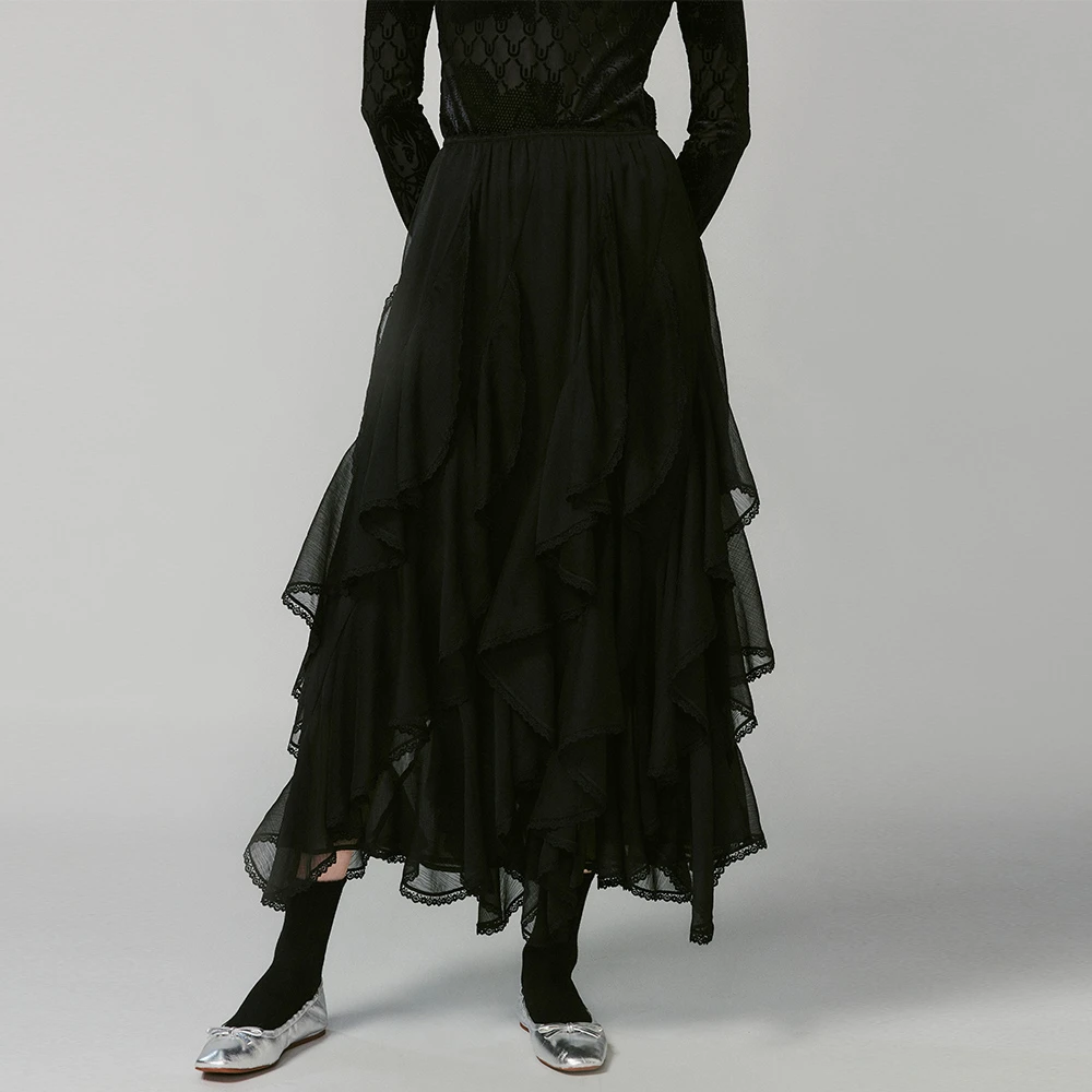 UOOYAA/乌丫2024冬款「天真的岁月」系列浪漫A字半裙UY24414Q127194