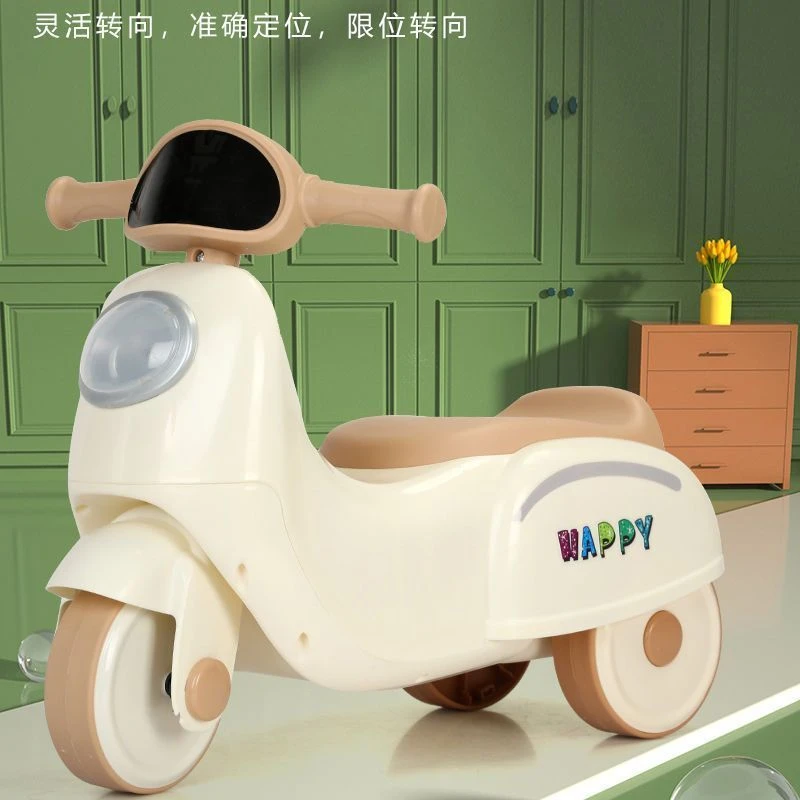 儿童平衡车滑行车小摩托学步车三轮车可骑可推无脚踏音乐灯光1-3