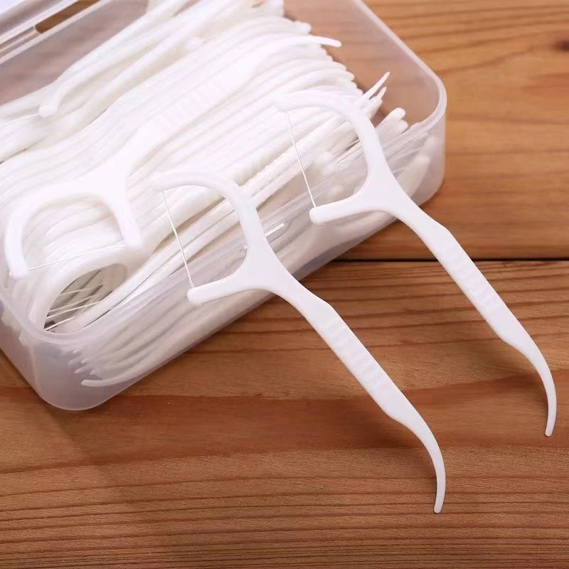 高拉力宽阔弓形牙线 超细滑牙线棒 家庭装安全牙签剔牙线黑科技