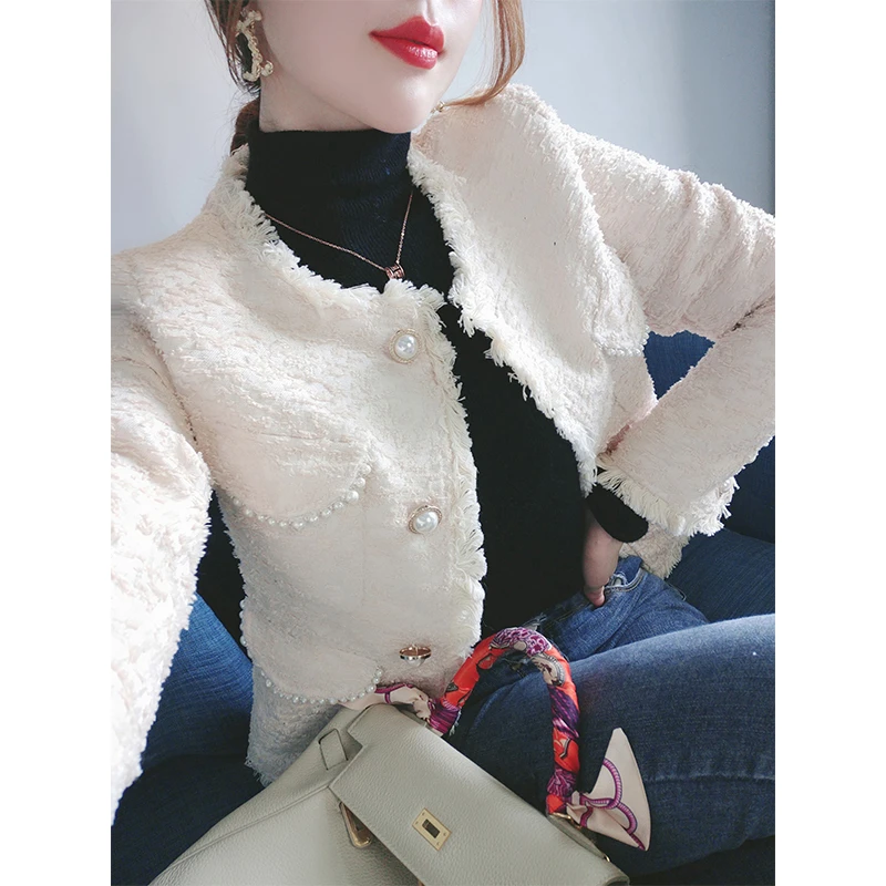 小香风开衫早秋外套新款高级感超好看休闲百搭名媛法式上衣 9418