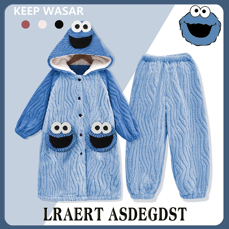 男童睡衣秋冬季珊瑚绒长款加厚款儿童大童男孩法兰绒睡袍2025新款