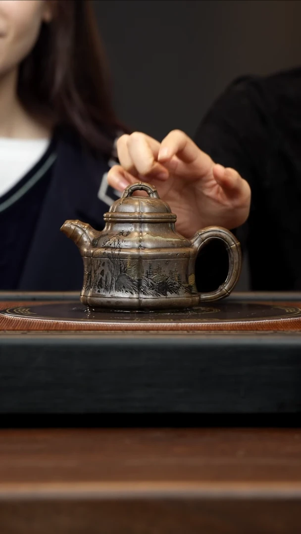 【闪购商品】紫砂茶壶WYS 龙背青 竹鼎