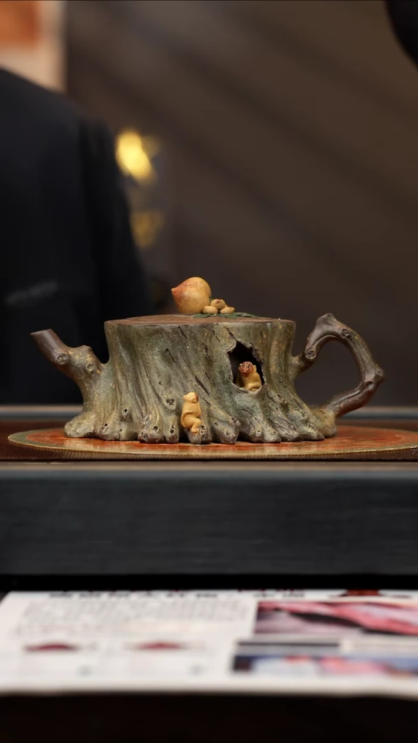【闪购商品】紫砂茶壶BYM 老紫泥 灵猴献瑞