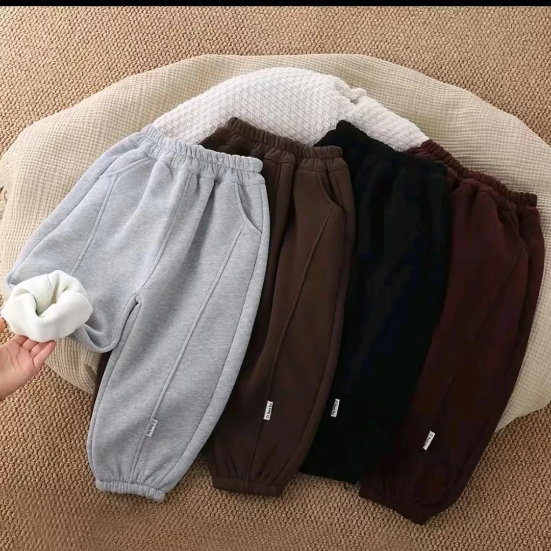 【秋冬加绒】爆款洋气新款秋冬加绒加厚宽松男女童秋冬帅气休闲裤