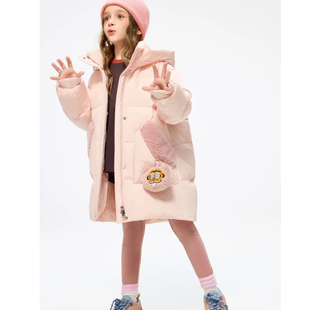 YAYA/鸭鸭品牌羽绒服中长款连帽儿童款G9158