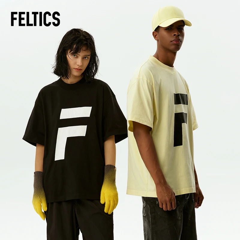 FELTICS美式260g重磅短袖T恤宽松版型潮流印花亲肤舒适F42NDT018