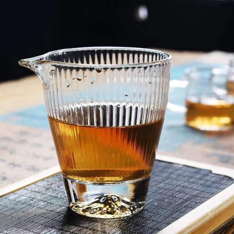 山峦竖纹加厚茶海玻璃公道杯 G9