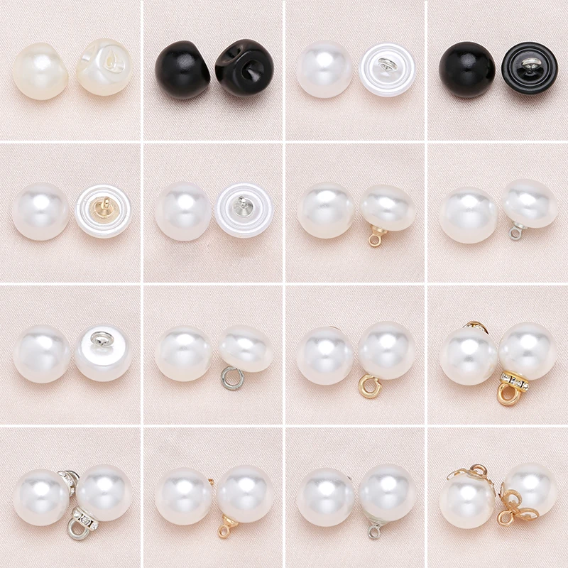圆形珍珠纽扣旗袍衬衫时尚扣子女上衣小香风开衫珠子钮扣配件免缝