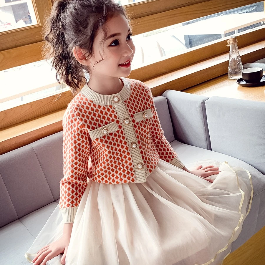 女童小香风套装2024春秋新款公主洋气中大童时髦两件套公主裙韩版