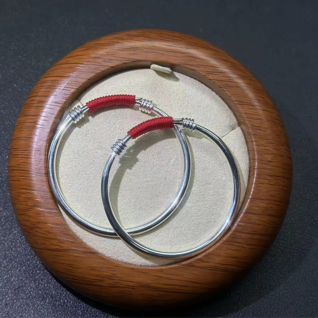 足银手镯 1220-34足银999手镯一对发