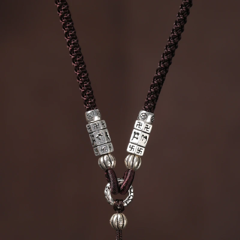 手工编织高端无事牌吊坠挂绳玉坠玉佩平安扣本命佛挂脖项链绳男女