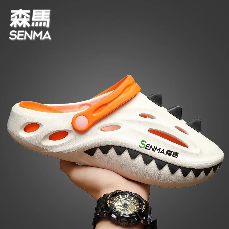 SENMA/森马椰子洞洞鞋男夏季外穿运动踩屎感拖鞋沙滩居家两用凉鞋