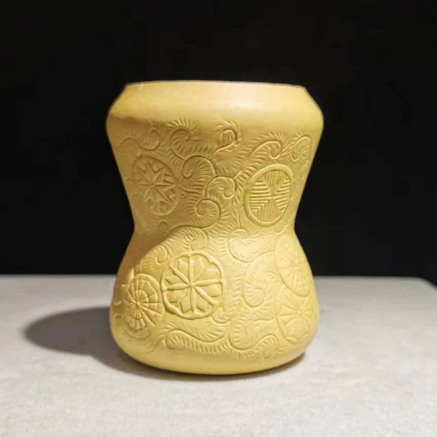 手工砑花皮球花黑白虫葫芦