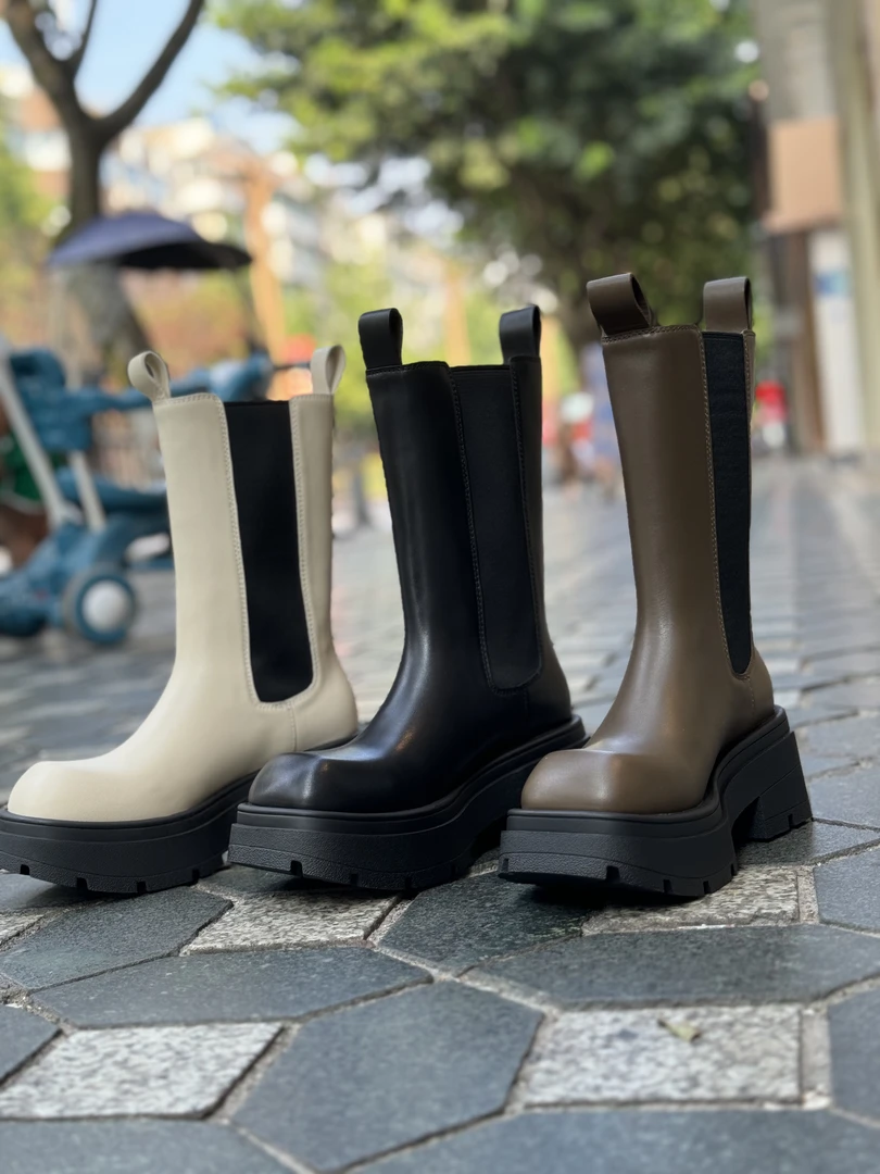 DEEP BREATH深呼吸女鞋方头一脚蹬烟管靴英伦风