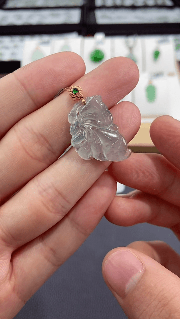 【闪购商品】翡翠颈饰18K金镶嵌花仙子多人@@CMT1753-1