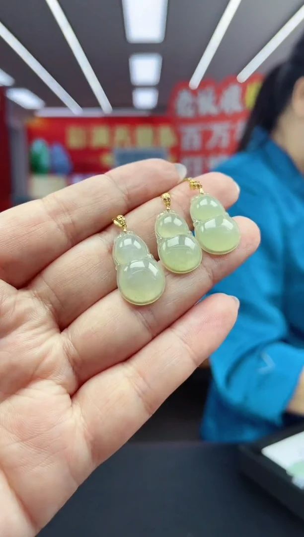 【闪购商品】翡翠挂件18K金镶嵌葫芦多样性发一件多人@@CMT