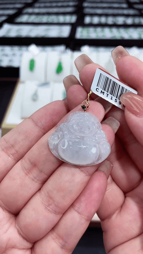 【闪购商品】翡翠颈饰18K金镶嵌佛公多人@@CMT1596-2