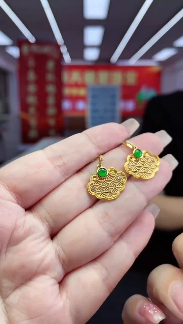【闪购商品】翡翠颈饰18K金镶嵌多样性发其一多人@@CMT442