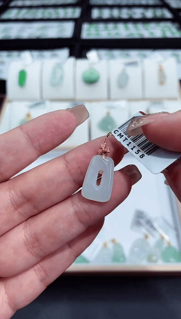 【闪购商品】翡翠颈饰18K金镶嵌公主扣多人@@CMT1158