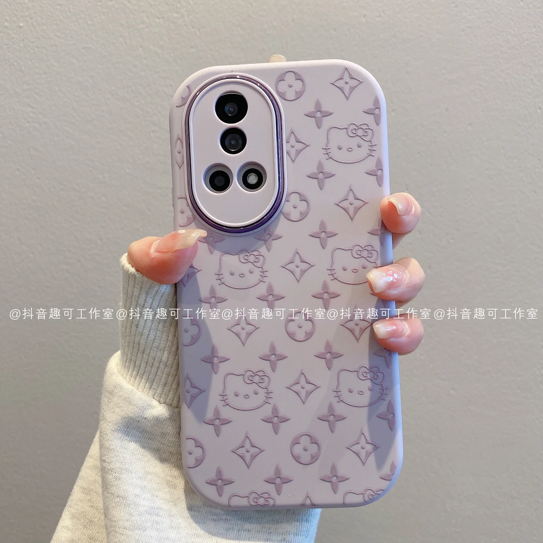 （华为nova12系列）金属小胖妹适用华为nova12pro手机壳紫色凯蒂