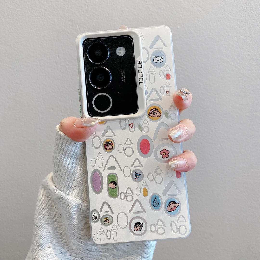 (vivos17系列)磨砂彩银适用s17/s17pro手机壳小新哈哈潮时尚高级