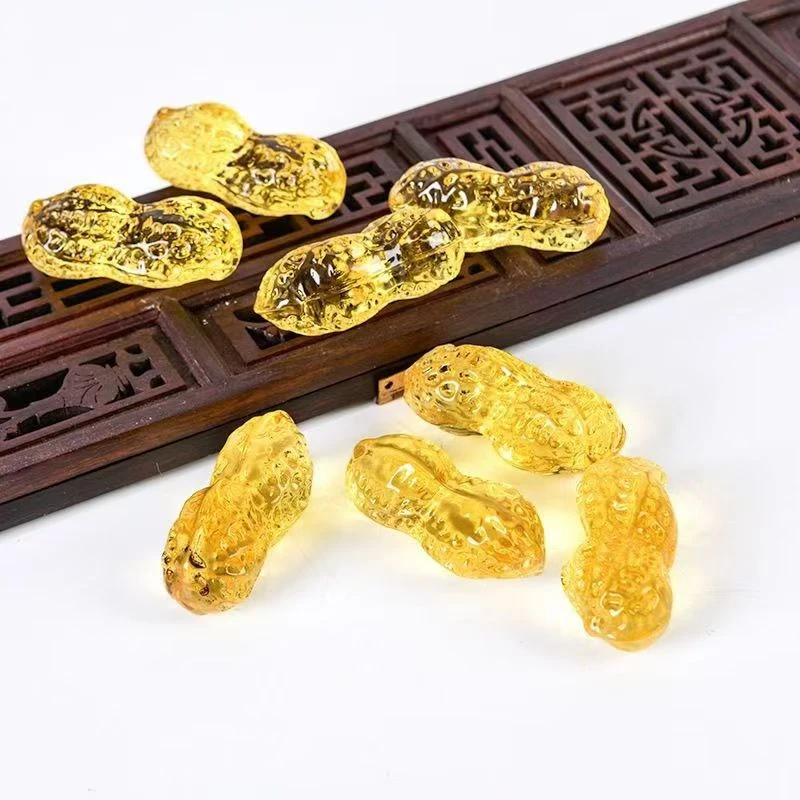 4CM水晶花生招财客厅书房装饰摆件4厘米