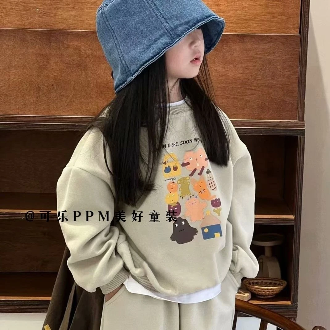 儿童套装秋季新款2023套头韩版男女童卫衣卫裤宝宝幼儿园两件套潮