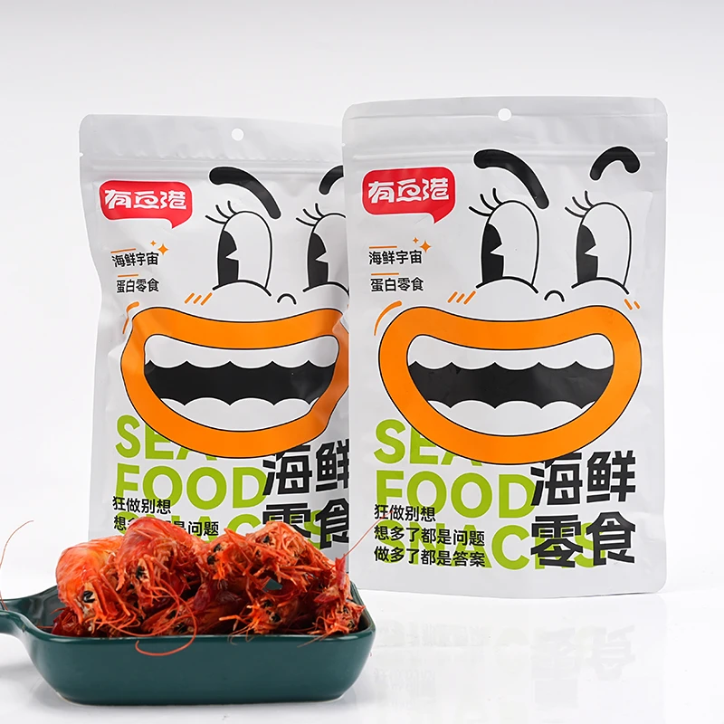 有鱼港即食零食烤对虾营养酥脆虾条高温烘烤原味烤虾九节虾大虾