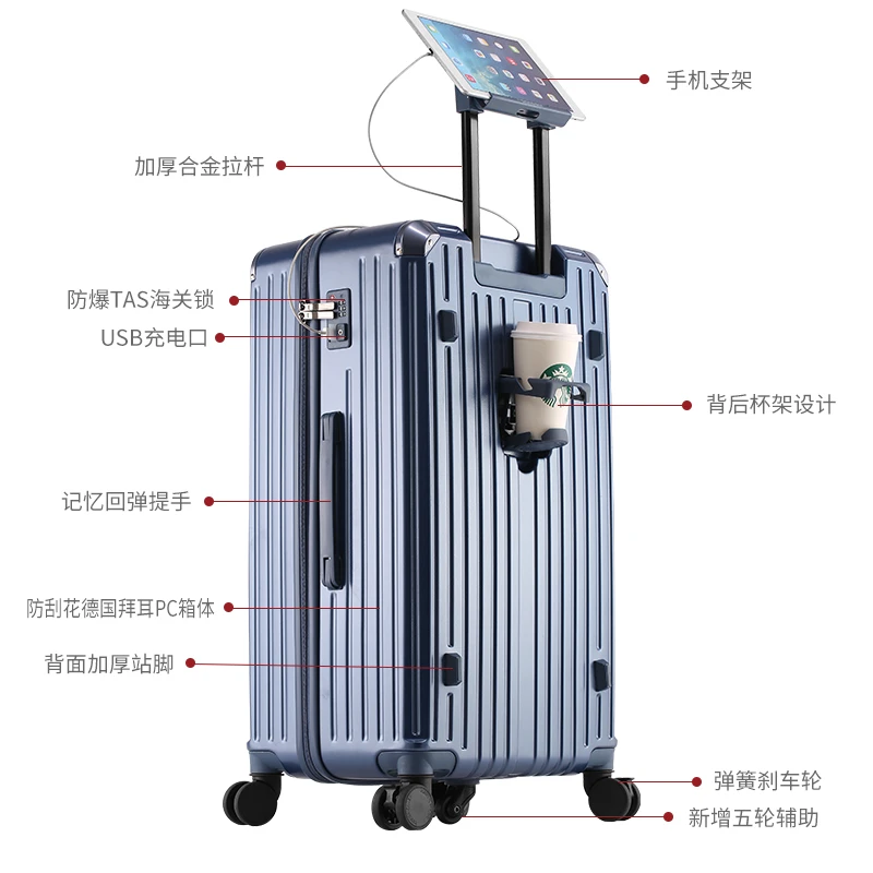 SGG【羽姐专享】多功能行李箱五轮ins学生旅行箱防刮拉杆箱登机箱HC