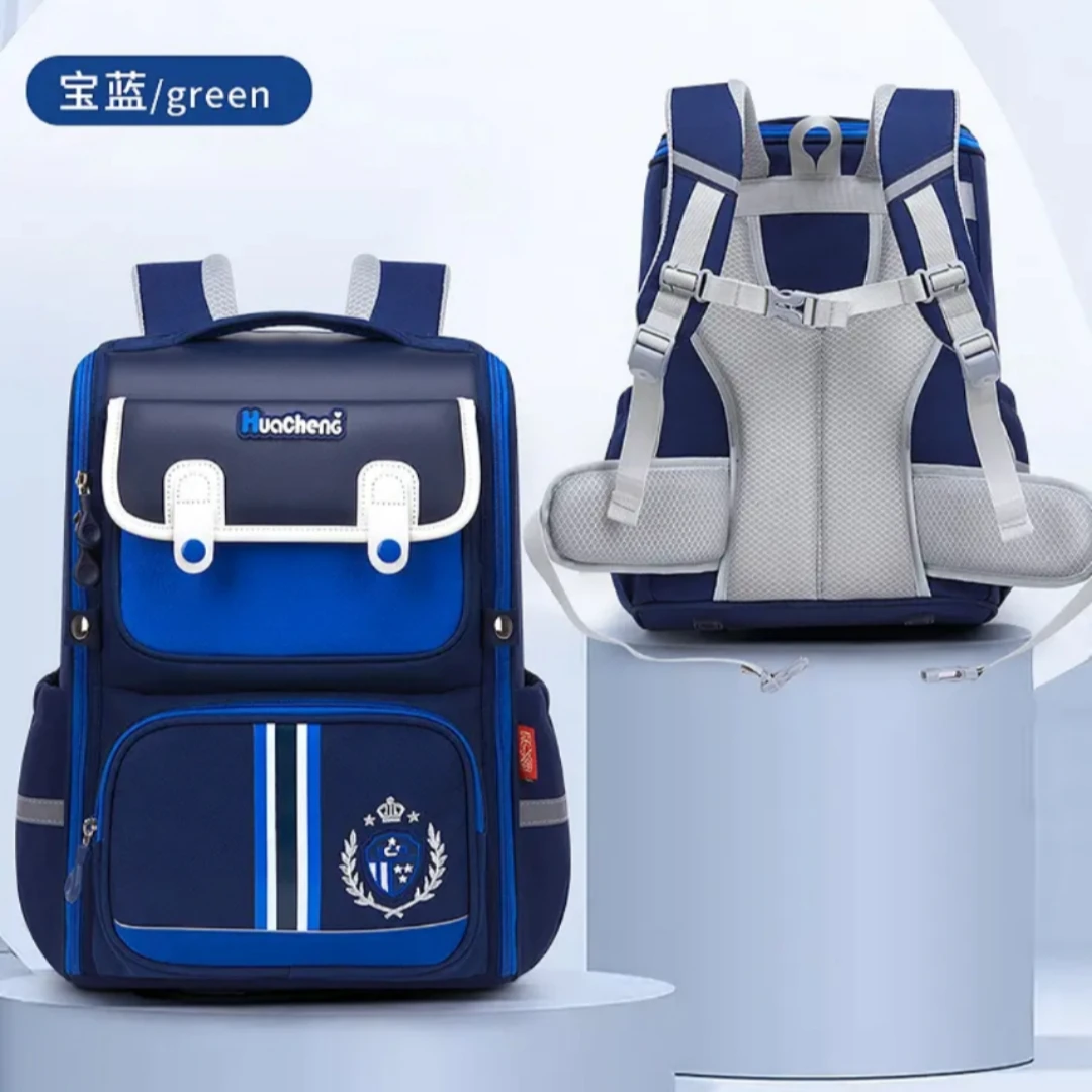 （新疆）英伦风小学生书包1-6年级大容量护脊双肩背包男孩儿童女童