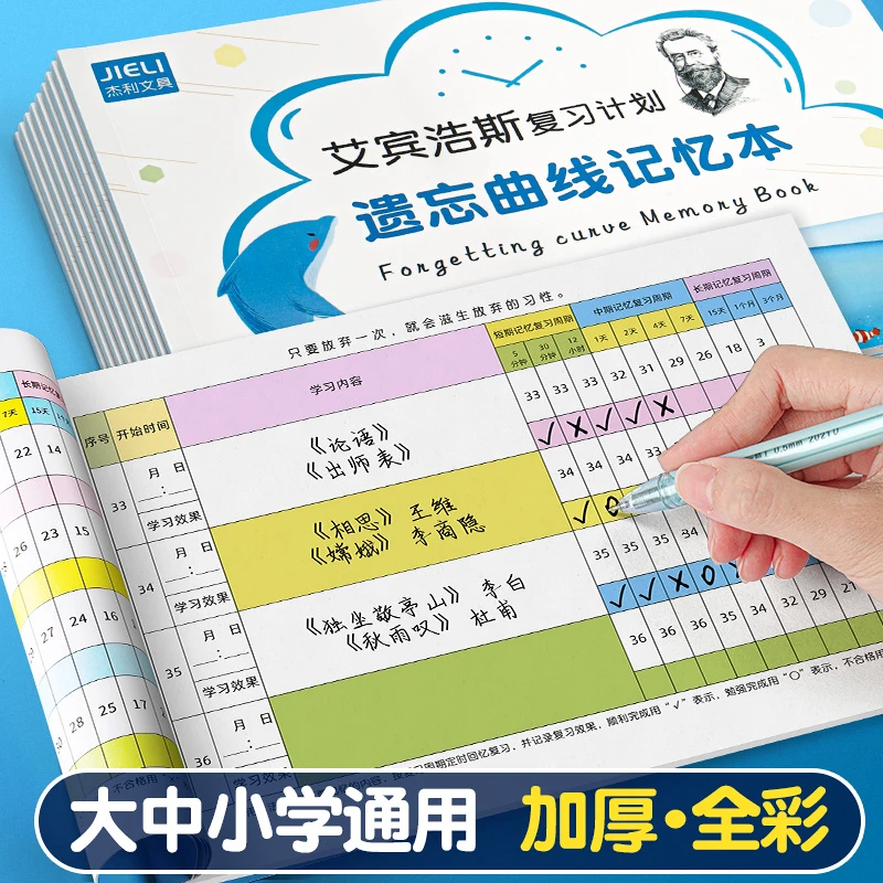 艾宾浩斯复习计划表遗忘曲线本单词记忆本考试学习表笔记本考研本