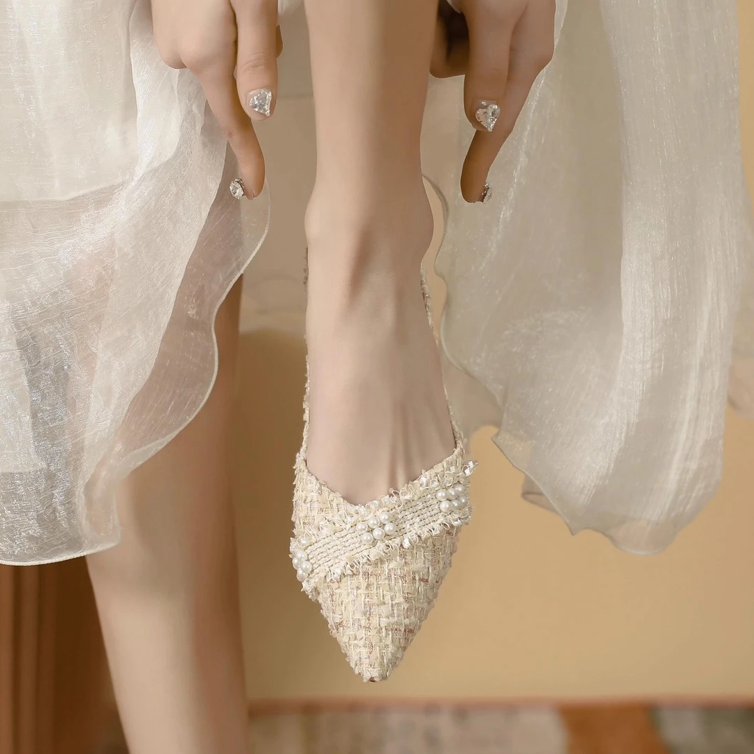 米兰【设计师】驭瑛☆平底百搭尖头温柔配裙子法式气质软底单鞋女