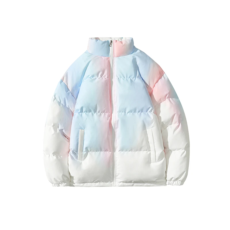 冬季休闲保暖大码宽松棉袄渐变男青少年保暖棉衣丝绵休闲冬季