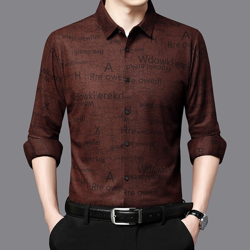 2024年夏季标准翻领男装衬衫商务绅士夏季长袖