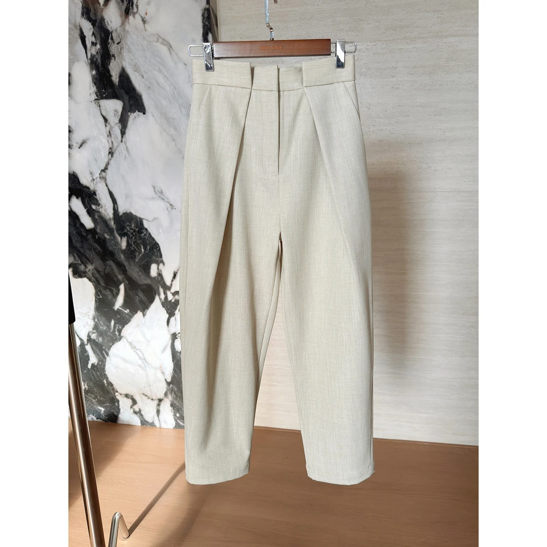 【五折清仓no退no换】高阶挺括花苞西装裤 秋冬厚度