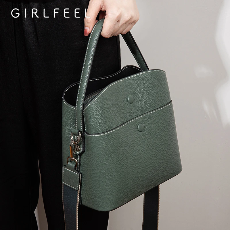 girlfeel/歌菲妮新款潮时尚手提包斜挎包百搭单肩包轻奢真皮女包
