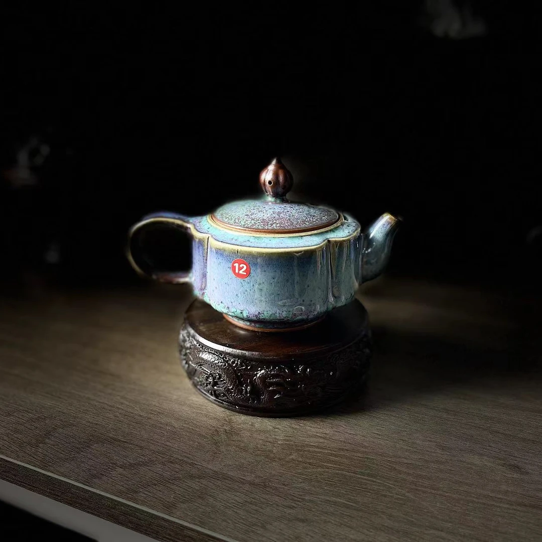 神垕精美钧瓷茶壶海棠壶